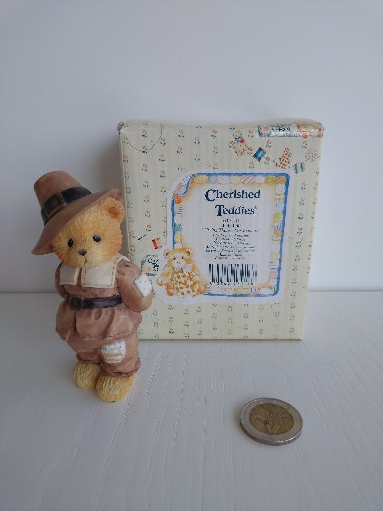 Cherished teddies - Jedediah, Collections, Ours & Peluches, Enlèvement ou Envoi, Comme neuf, Statue, Cherished Teddies