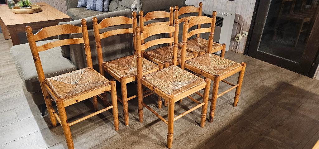 stoelen in grenenhout 6x, Huis en Inrichting, Stoelen, Ophalen, Gebruikt, Hout