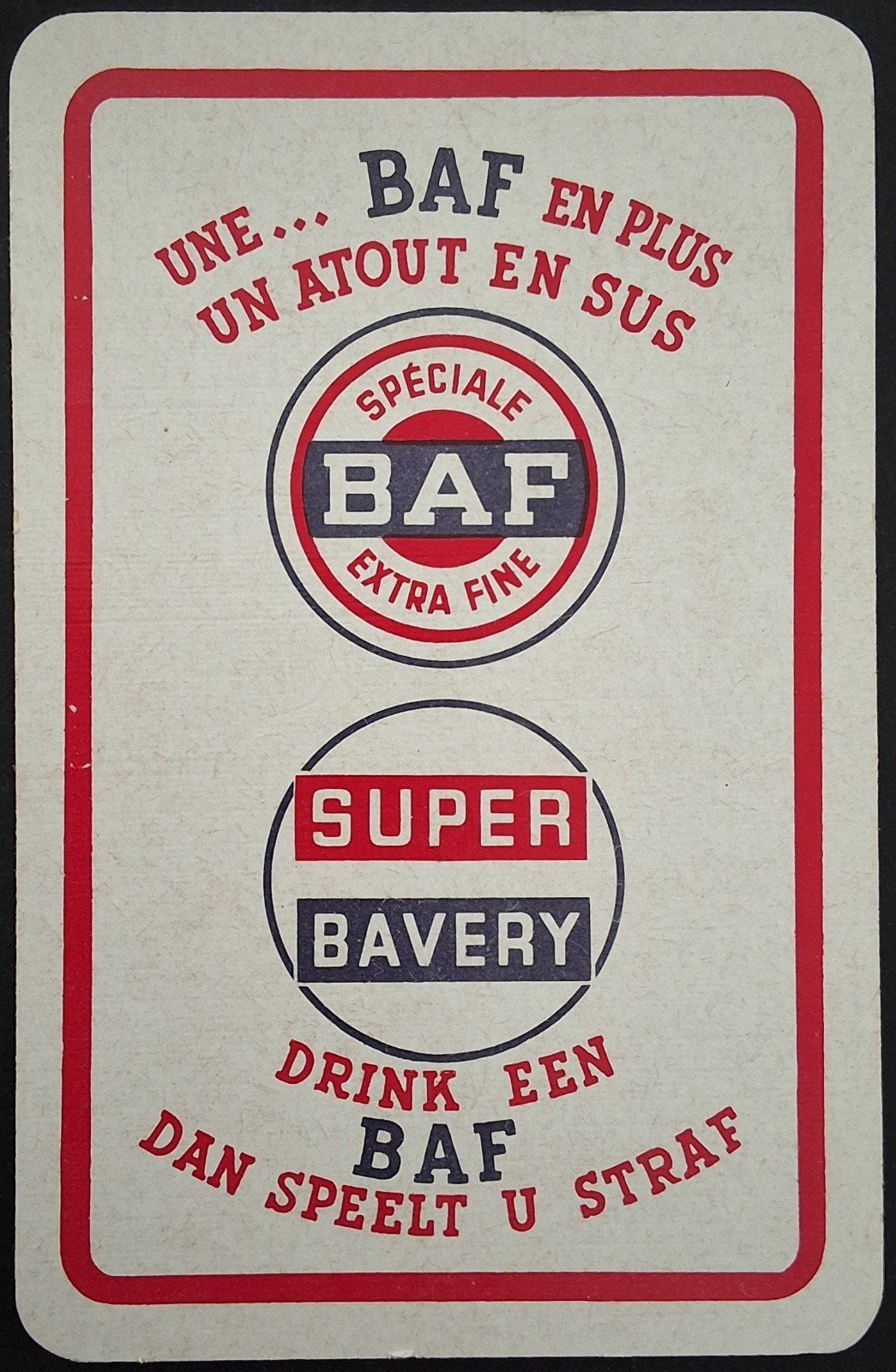 1 Speelkaart  BAF, Ophalen of Verzenden