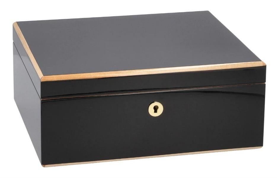 SALE HUMIDOR ADORINI MILAN DELUXE 75 SIGAREN ZWARTE LAK h157, Verzenden, Nieuw, Tabaksdoos of Verpakking