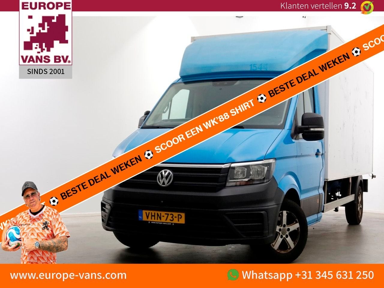 Volkswagen Crafter 35 2.0 TDI E6 Bakwagen met achterdeuren 2, ABS, Blauw, Bedrijf, 277 g/km