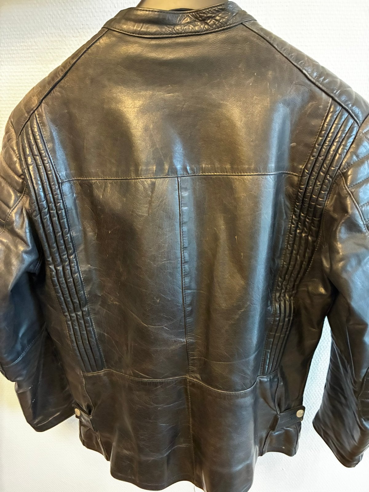 Vintage lederen motovest, Motoren, Ophalen, Tweedehands, Dames, Jas | leer