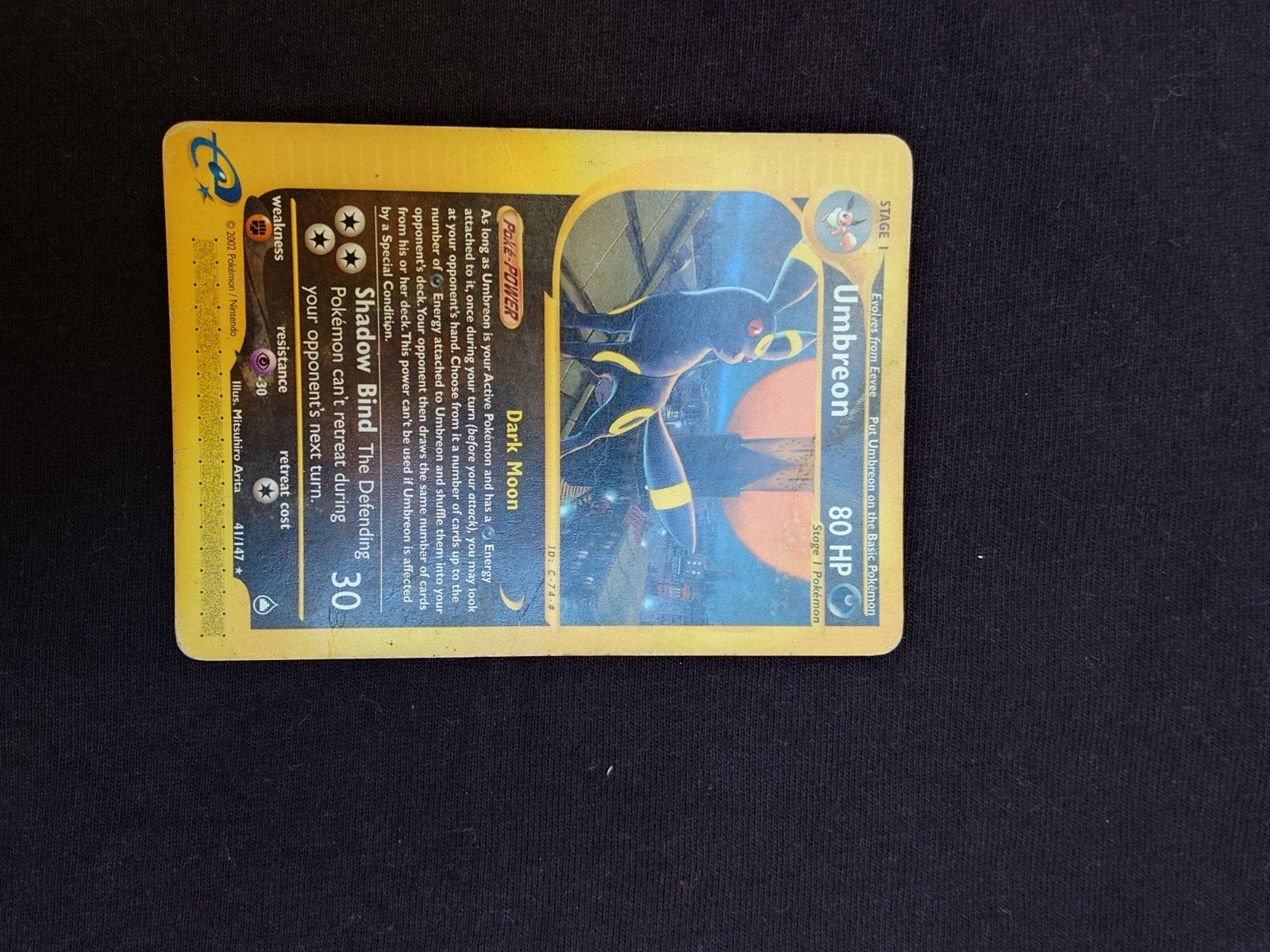 Umbreon 41/147 Aquapolis, Enlèvement, Utilisé, Cartes en vrac