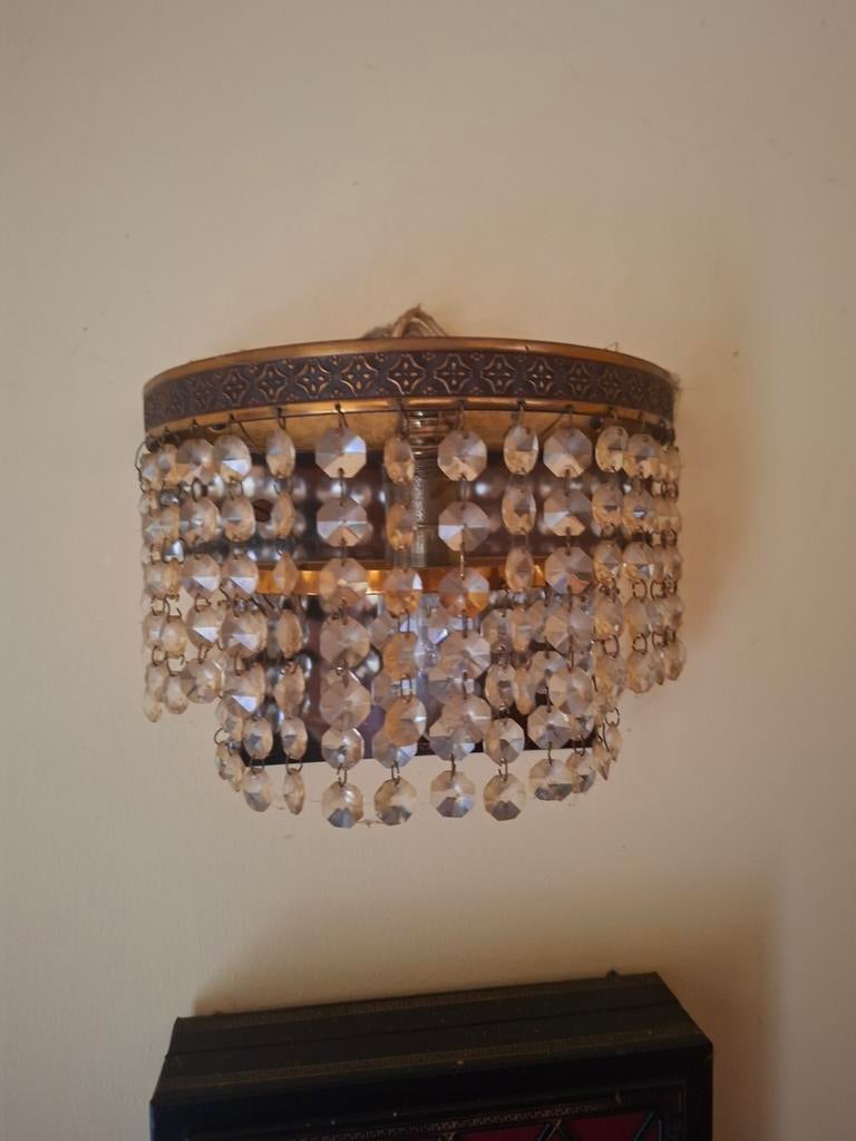 Vintage Glam: Kristallen Basket Wandlamp, Ophalen