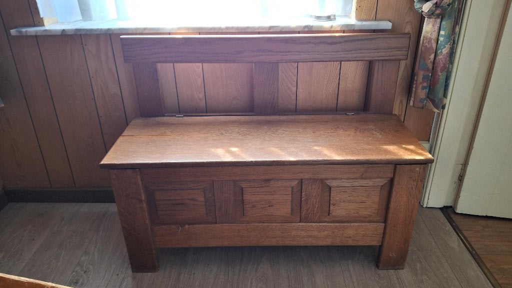 houten zitbank, Ophalen