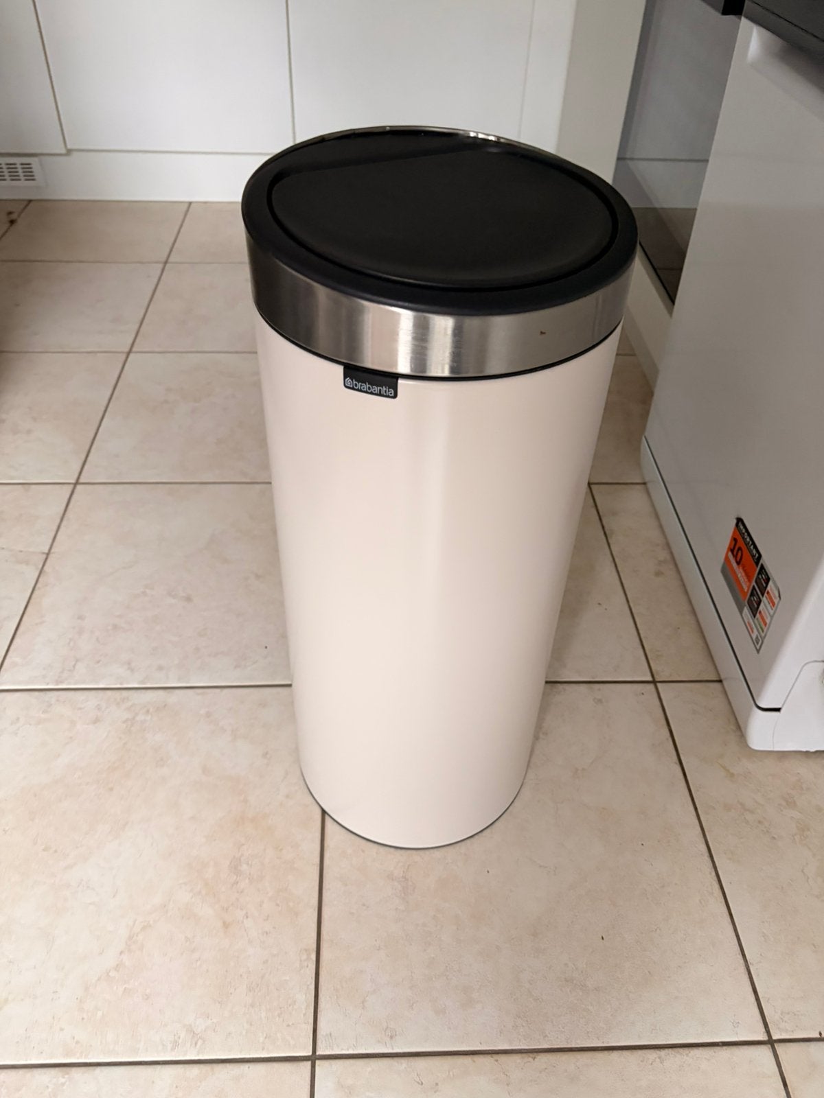 Brabantia Touch Bin 30L – Soft Beige, Enlèvement, Comme neuf