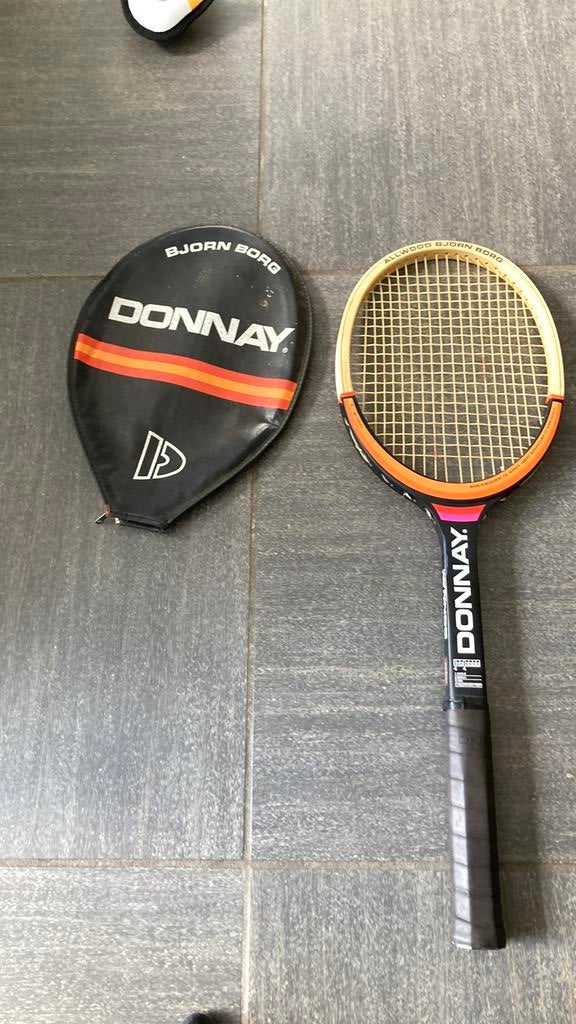 Vintage donnay bjorn borg, Sport en Fitness, Ophalen of Verzenden, Zo goed als nieuw, Racket