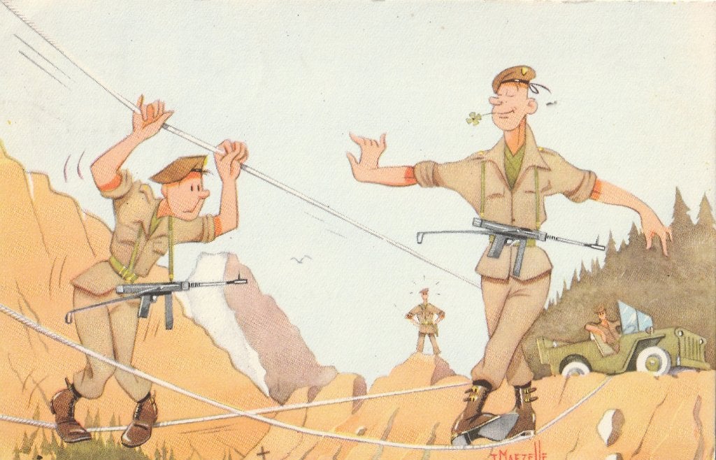 MILITAIR  HUMOR -  Koorddansen, Verzamelen, Postkaarten | Themakaarten, Verzenden, 1960 tot 1980, Gelopen, Overige thema's