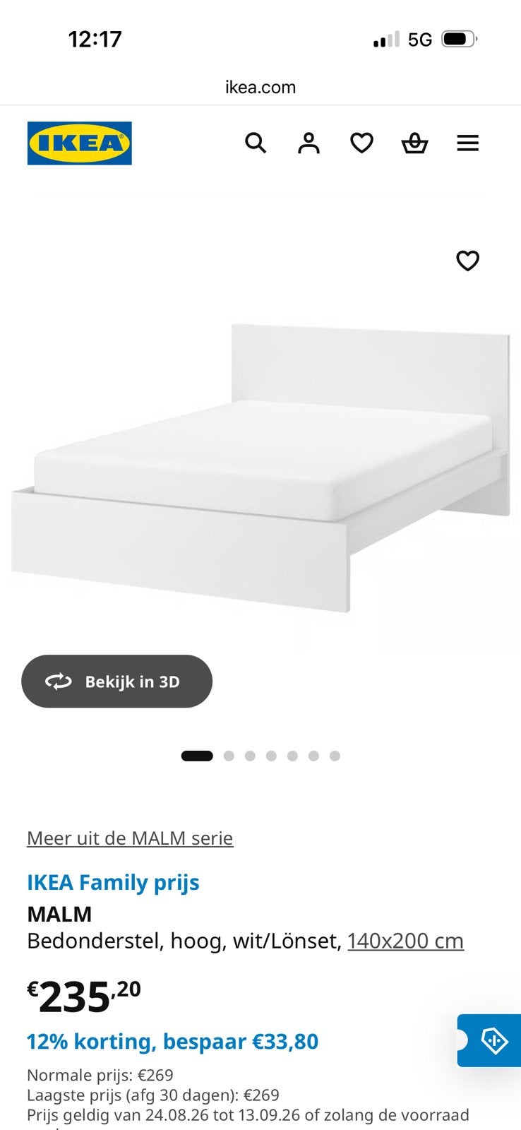 Nieuw bed Malm ikea, Huis en Inrichting, Ophalen of Verzenden, Zo goed als nieuw
