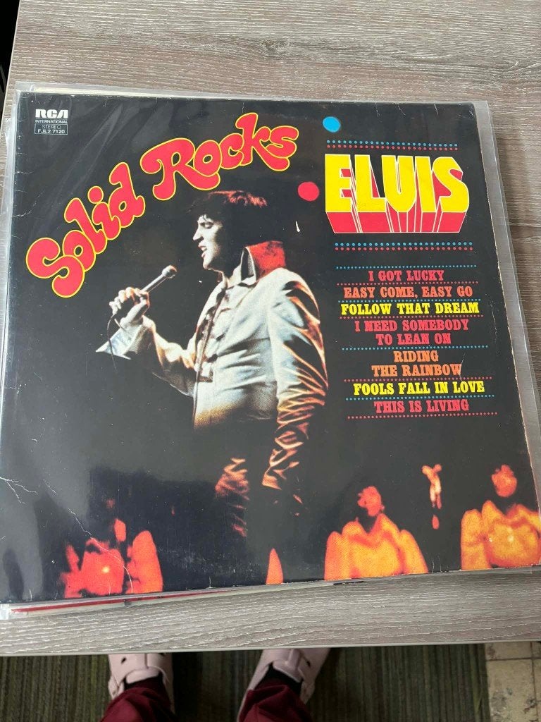 Elvis dubbel lp, Solid rocks, Franse persing, green label., Cd's en Dvd's, Vinyl | Rock, Gebruikt, Ophalen of Verzenden, Dubbel-LP