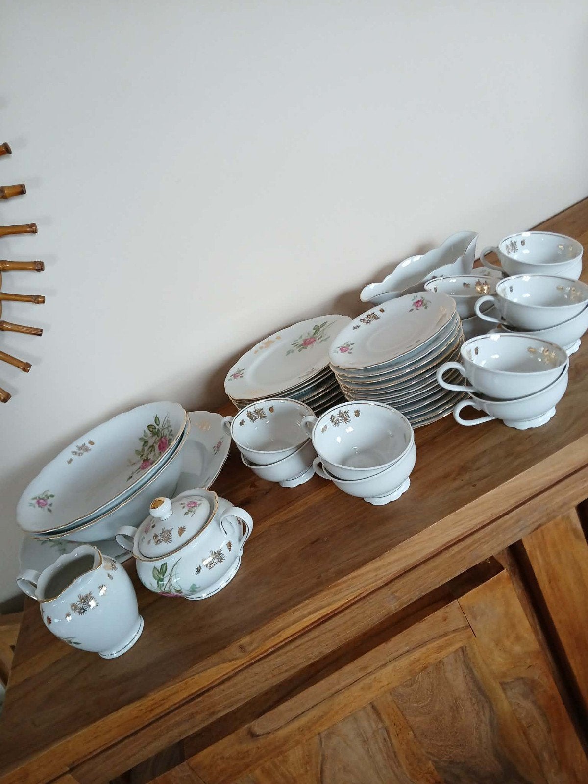 Service en porcelaine Bareuther vintage 50s, 60s. 38 pièces, Antiquités & Art, Enlèvement