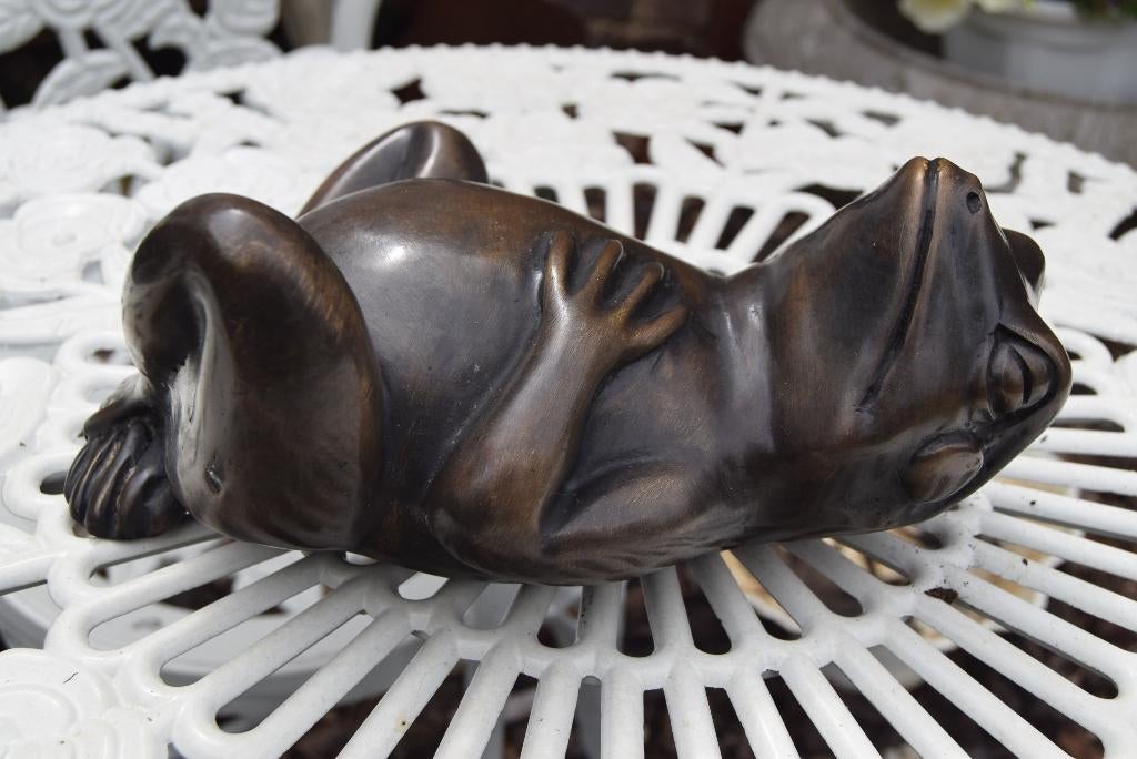 HUMORISTISCH DIER BRONZE, de kikker (dolce vita), Ophalen of Verzenden, Brons