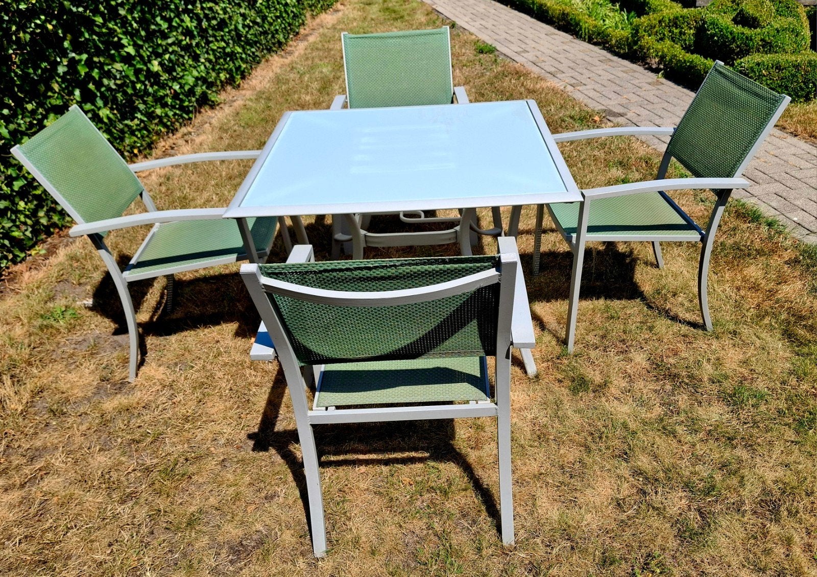 Tafel en 4 stoelen, Tuin en Terras, Ophalen