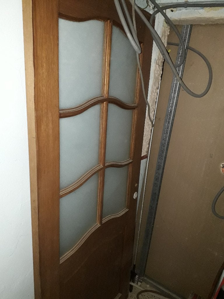 EIKENHOUTEN DEUR, Doe-het-zelf en Bouw, Deuren en Vliegenramen, Ophalen, Gebruikt, Glas, Binnendeur