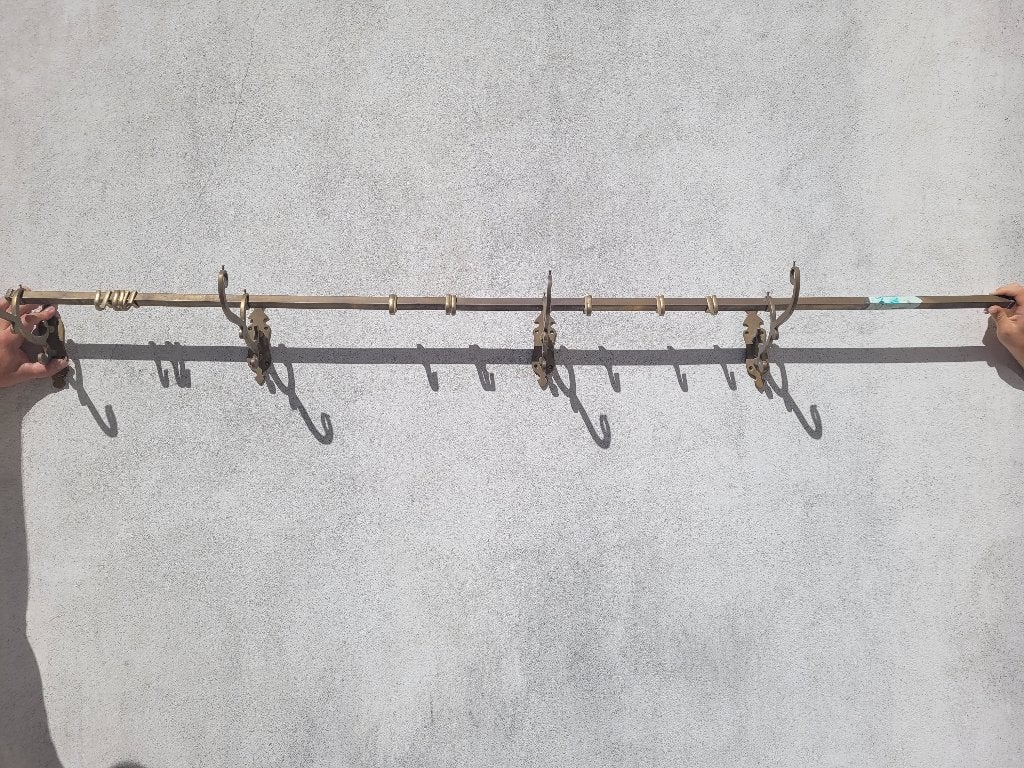 Ancien porte-manteau en laiton, Enlèvement, Utilisé