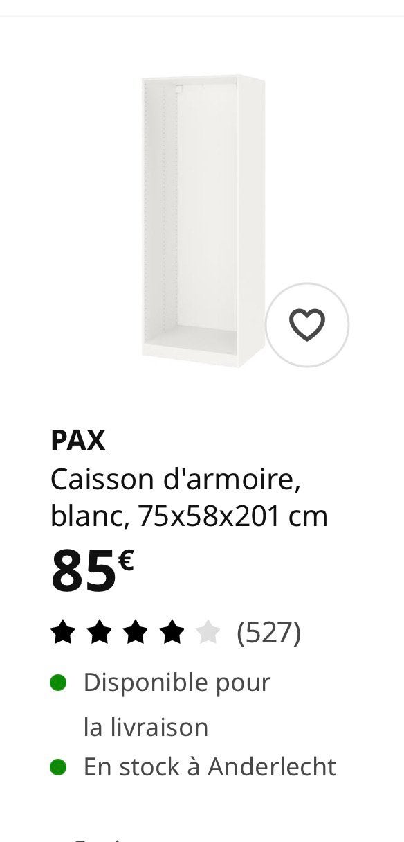 Armoire Okea PAX 201 x 75 x 58cm, Maison & Meubles, Enlèvement, Comme neuf