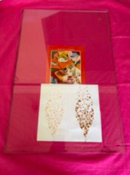 Plaque de verre de protection pour table, Huis en Inrichting, Tafelonderdelen, Ophalen, Gebruikt, Glas, Tafelblad
