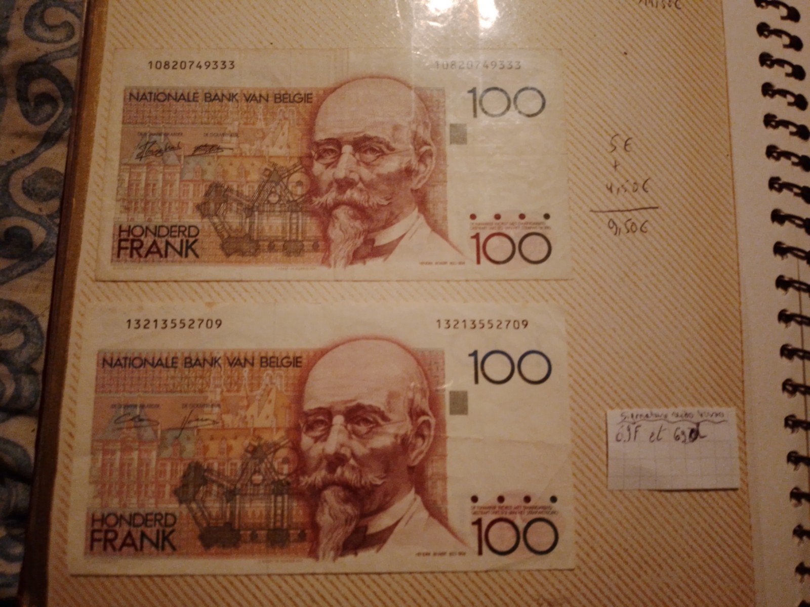 Lot 2billets 100fr belge, Collections, Collections Autre, Enlèvement ou Envoi