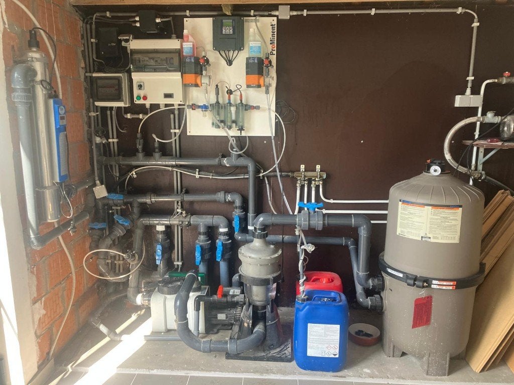 Zwembadpomp installatie (volledig), Tuin en Terras, Zwembad-toebehoren, Ophalen, Gebruikt, Zwembadpomp