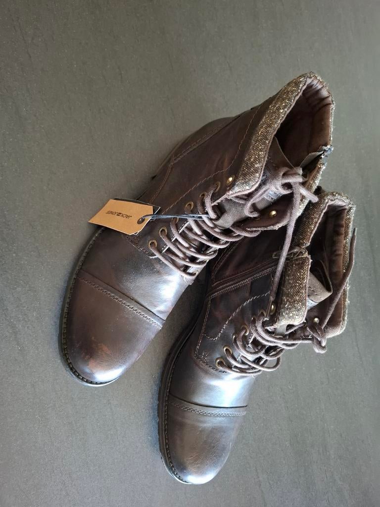 JACK & JONES leren laarzen/ Maat: 44/ Nieuw/ Waarde:€99,99, Kleding | Heren, Schoenen, Ophalen, Bruin, Nieuw, JACK & JONES