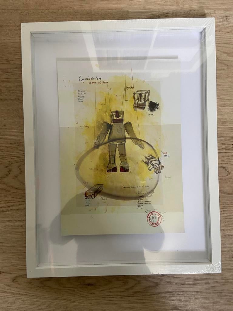 Cosmogolem - litho van Koen Vanmechelen, Antiek en Kunst, Ophalen