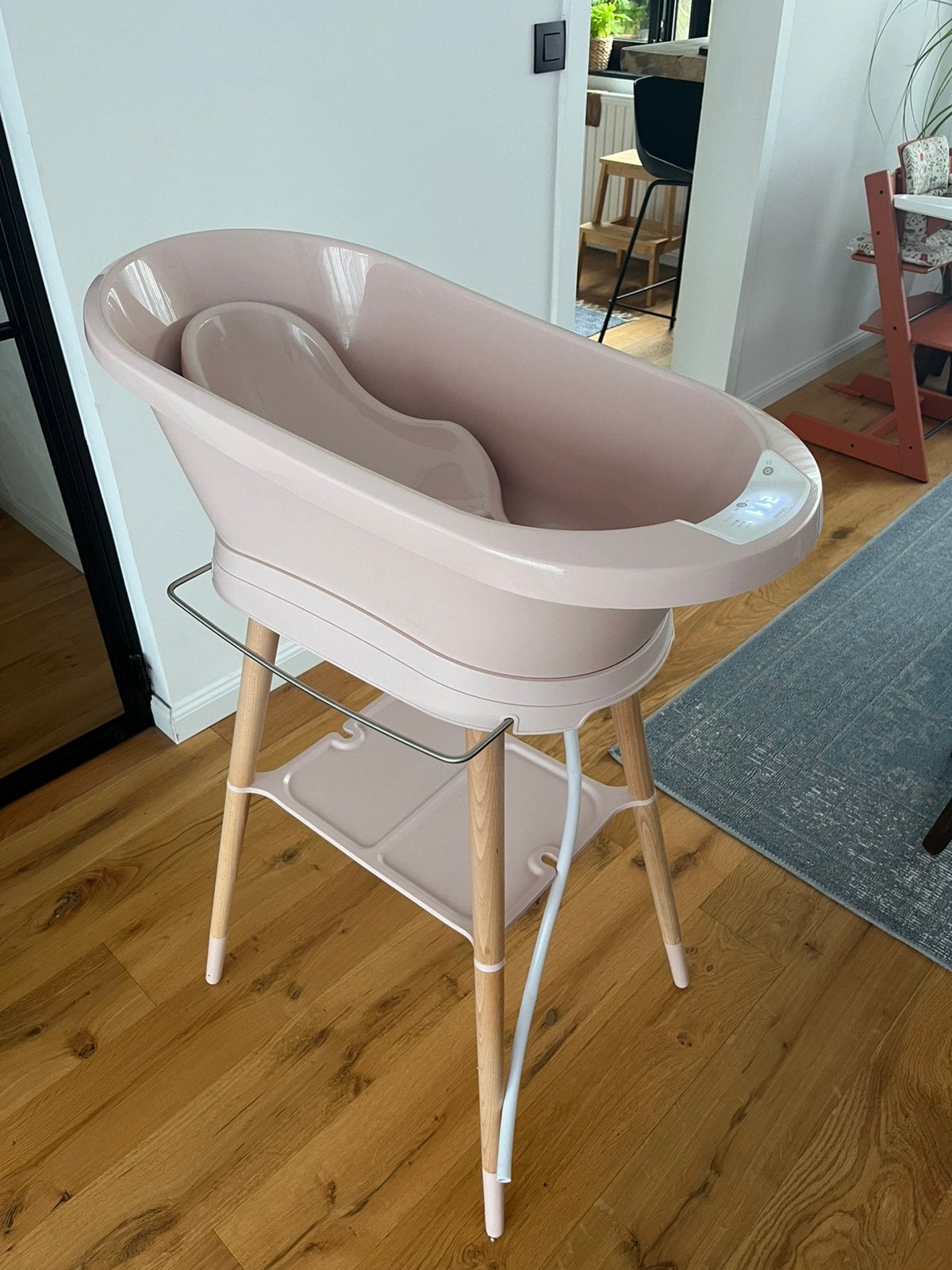 Bébé-jou babybadje met badzitje en thermometer!, Ophalen, Zo goed als nieuw, Badje, Bébé-jou