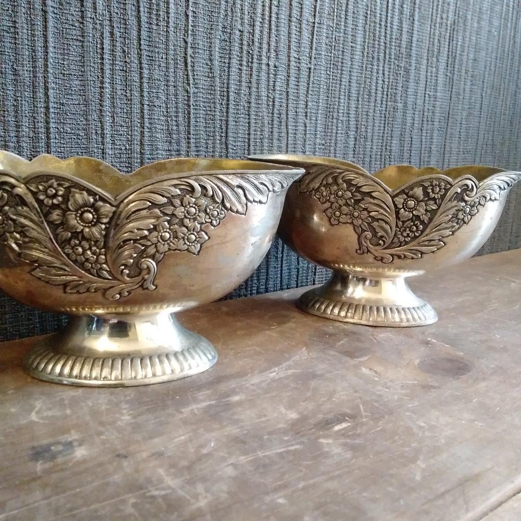 Antieke silver plated bonbonnieres.2 stuks, Ophalen of Verzenden
