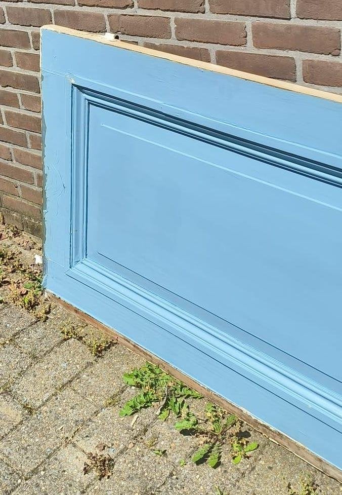 2 Hoge Herenhuisdeuren (blauw/beige), Porte intérieure, Enlèvement, Utilisé, Moins de 80 cm