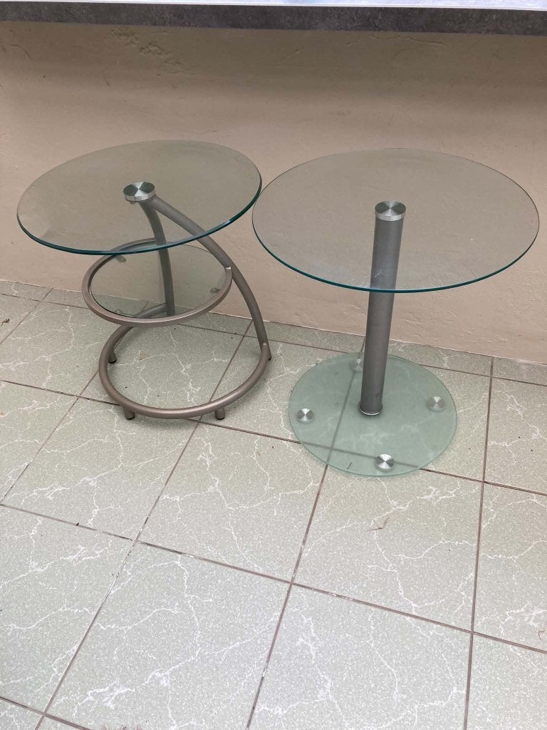 Glazen tafeltjes, Huis en Inrichting, Ophalen, Gebruikt, Glas