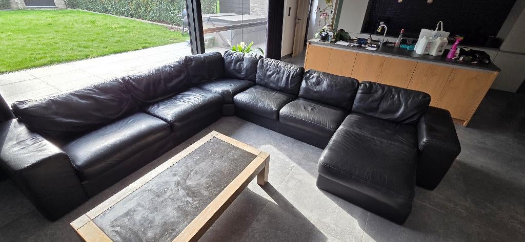 Lederen hoekzetel, Ophalen, Gebruikt, Leer