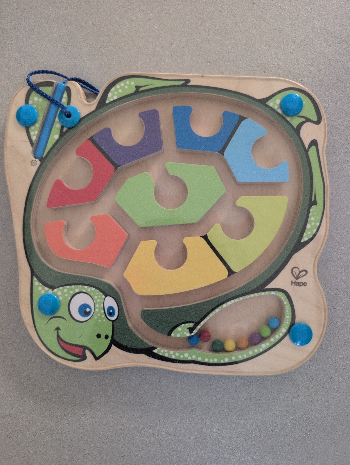 Hape schildpad magneetbord, Ophalen