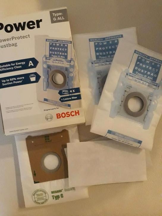 3 Bosch powerprotect stofzuigerzakken, Ophalen of Verzenden, Zo goed als nieuw
