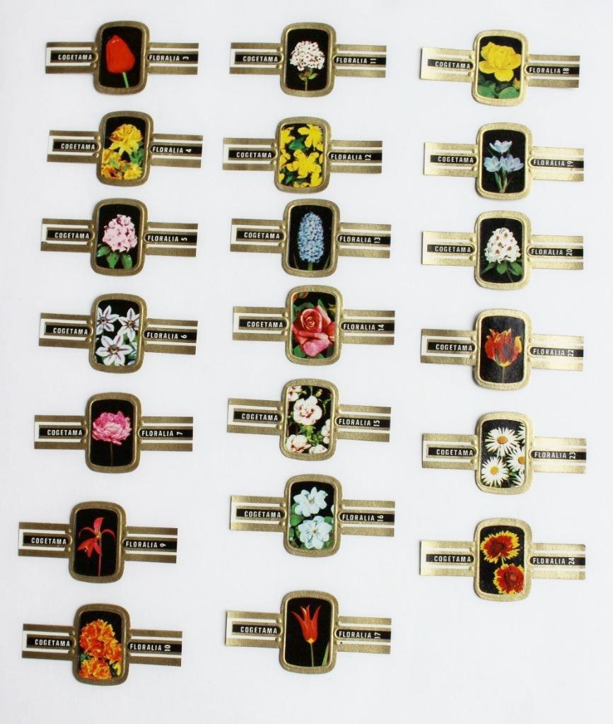 21 sigarenbanden COGETAMA  FLORALIA, Verzamelen, Ophalen of Verzenden, Zo goed als nieuw, Sigarenbandjes