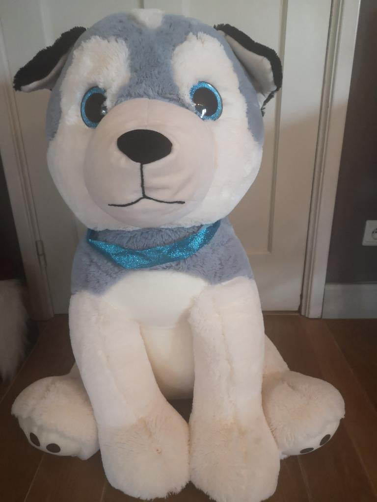 Grote husky knuffel, Kinderen en Baby's, Speelgoed | Knuffels en Pluche, Ophalen, Zo goed als nieuw, Hond