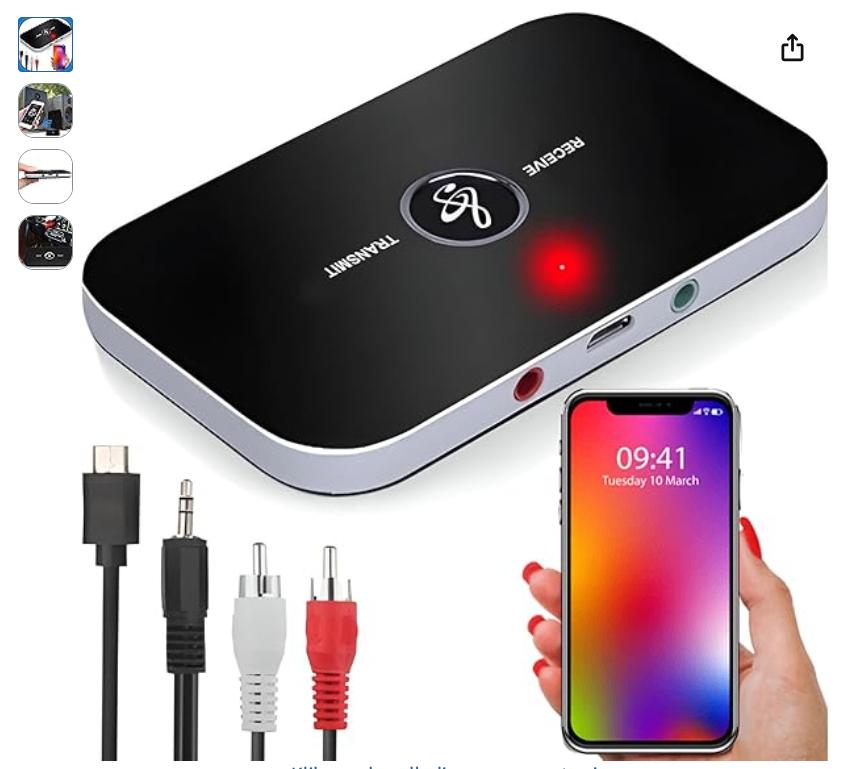Bluetooth zender-ontvanger, TV, Hi-fi & Vidéo, Câbles audio & Câbles de télévision, Enlèvement, Comme neuf, Moins de 2 mètres
