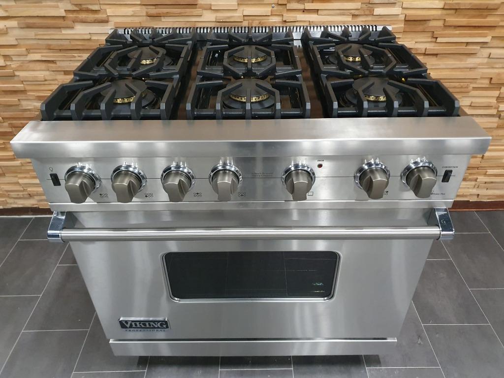 Cuisinière Viking de luxe en acier inoxydable de 90 cm,, Gaz, Classe énergétique A ou plus économe, Enlèvement ou Envoi, Comme neuf