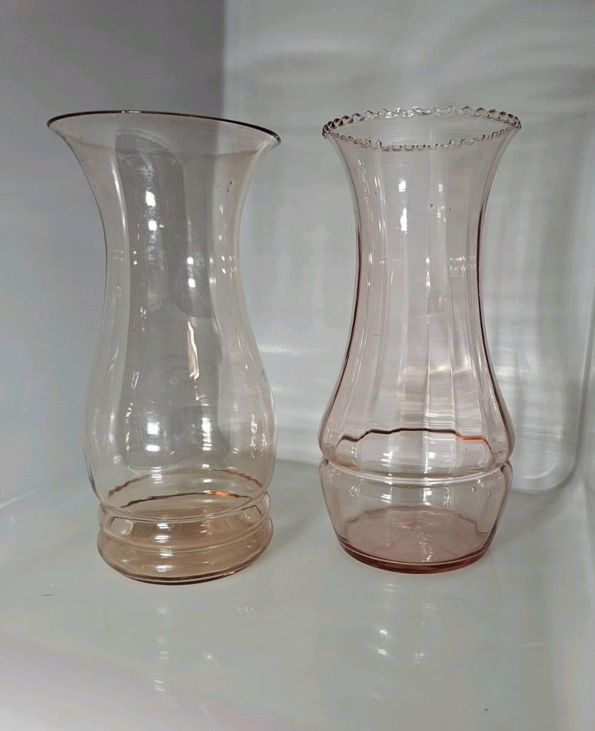 Doyen 2 rosaline vazen, Antiquités & Art, Antiquités | Verre & Cristal, Enlèvement ou Envoi