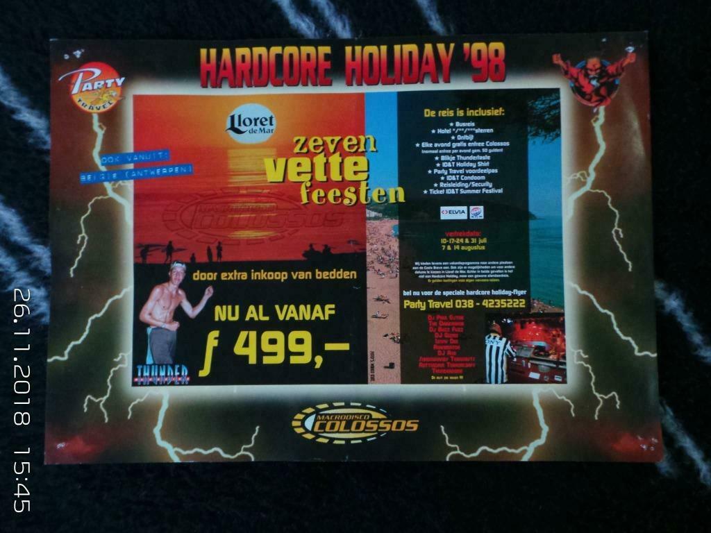 Flyers Hardcore Holiday 98 - Thunder Magazine - Colossos, Collections, Enlèvement ou Envoi, Utilisé, Autres types