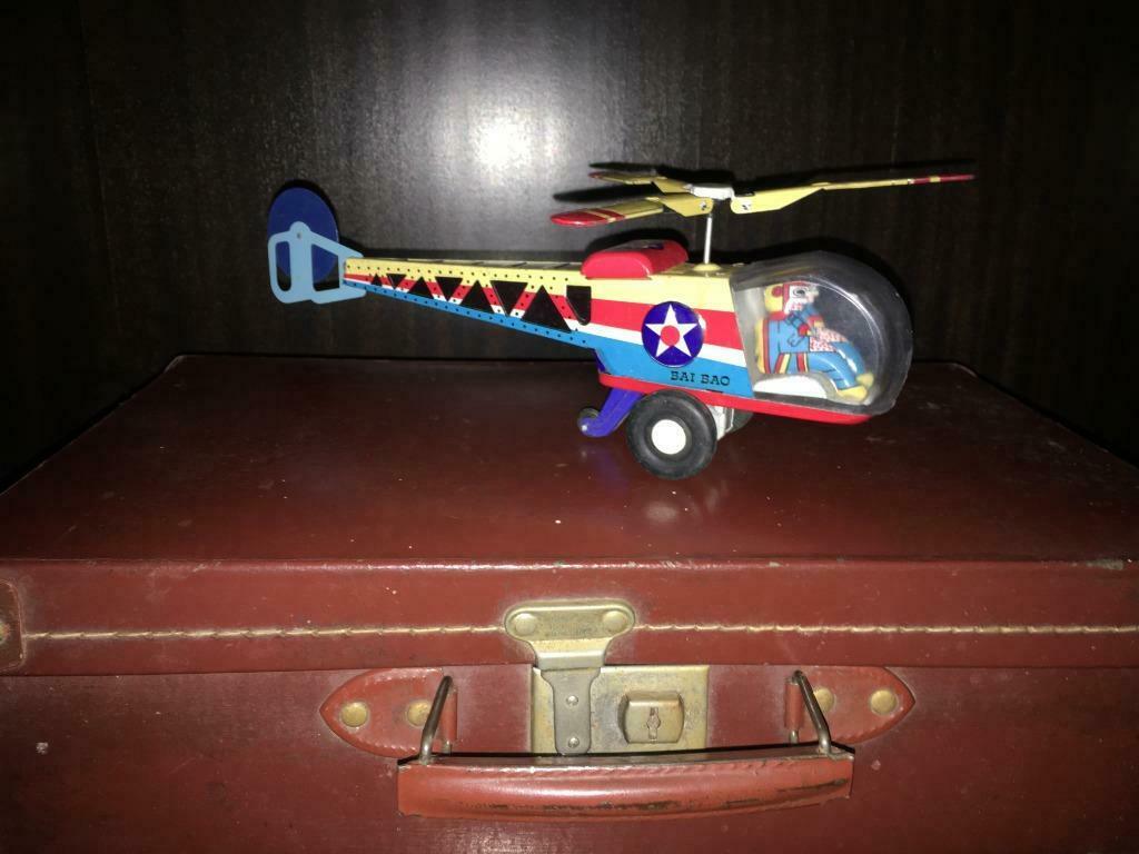 vintage TIN TOY friction helicopter mf 334, Enlèvement ou Envoi