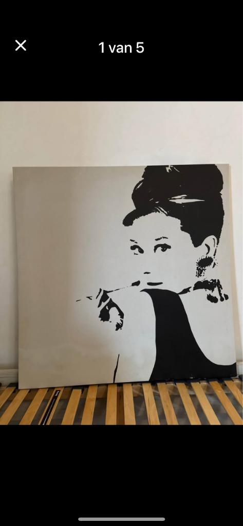 Vintage IKEA canvassen Audrey Hepburn, Huis en Inrichting, Ophalen