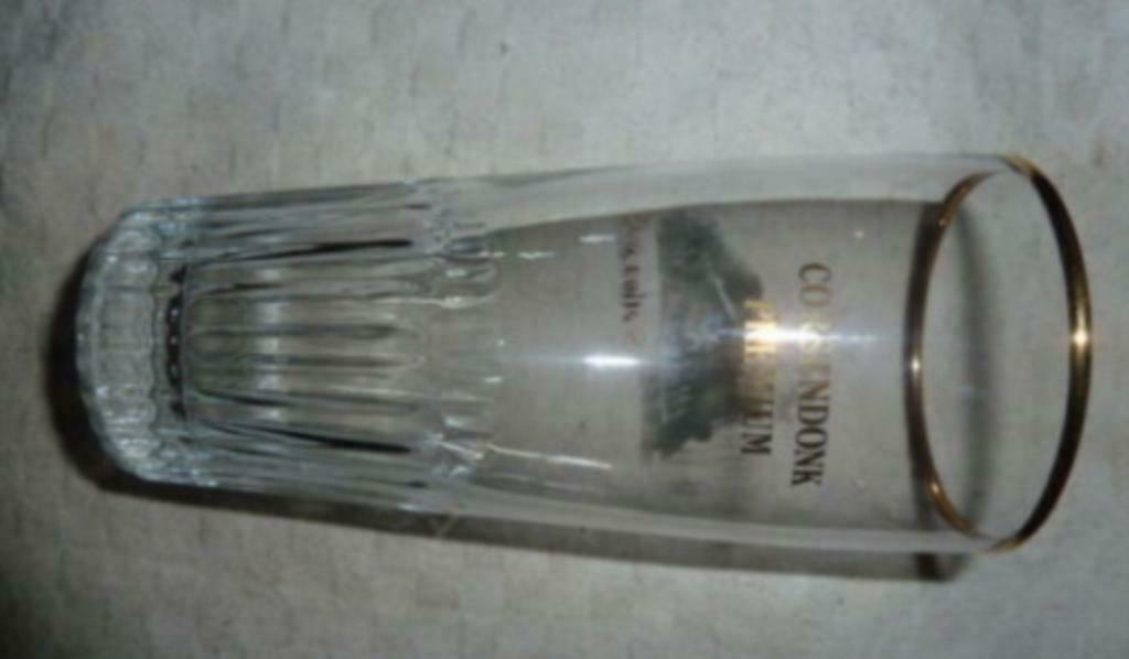 #G bier glas CORSENDONK PREMIUM achterdruk " stationsbuffet, Ophalen of Verzenden, Gebruikt, Bierglas
