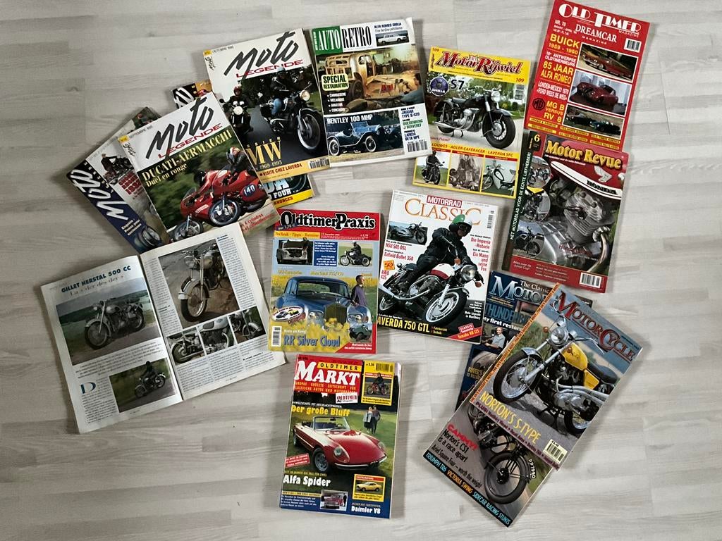 Oldtimer motor tijdschriften Moto legende , Motorrijwiel …, Ophalen of Verzenden, Zo goed als nieuw