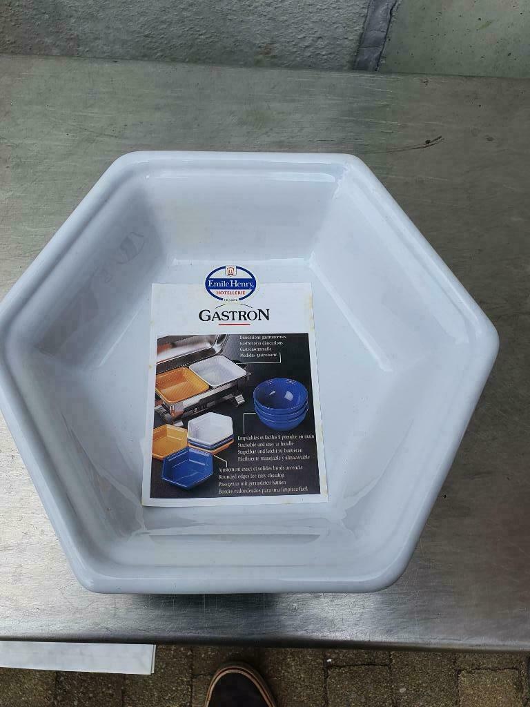 EMILE HENRY GASTRON 6 HOEK WIT / BLAUW 27 ST, Huis en Inrichting, Keuken | Servies, Ophalen, Nieuw, Kom(men), Effen