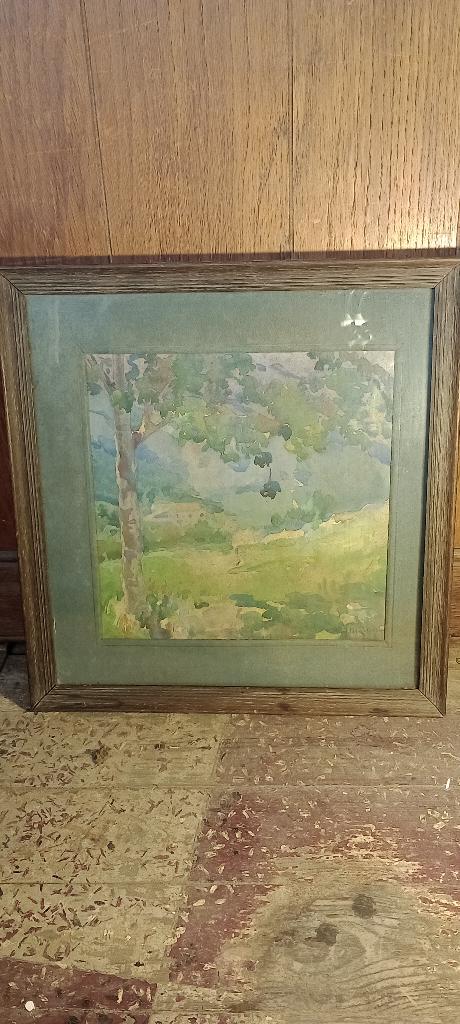 Peinture aquarelle signée "A. Bricoli" 1925, 39x40, n188, Enlèvement ou Envoi