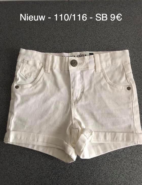 Nieuw - witte shirt Hema - maat 110/116, Kinderen en Baby's, Kinderkleding | Maat 110, Broek, Meisje, Nieuw, Ophalen of Verzenden