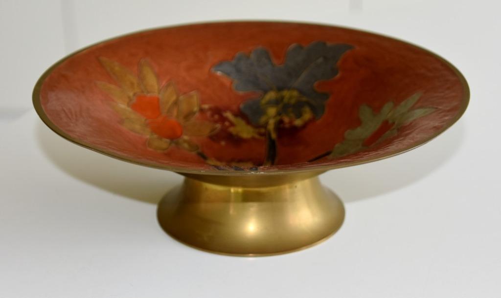 Koperen schotel geëmailleerd, Ophalen of Verzenden, Koper