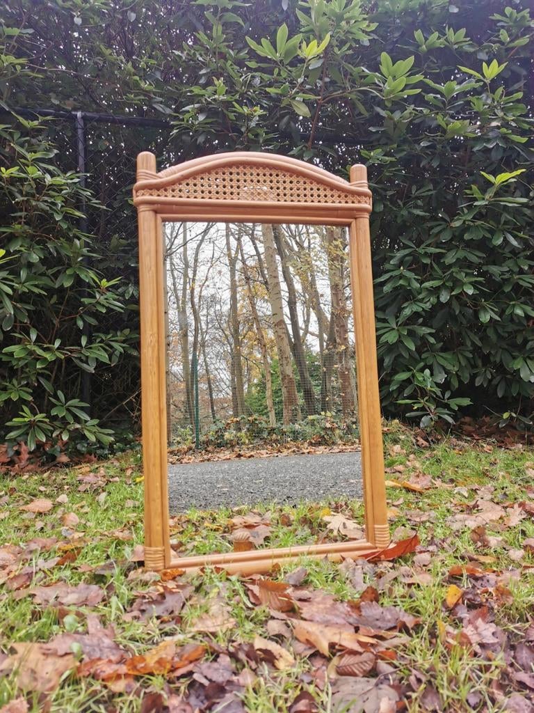 Vintage Gaspa Rucci spiegel faux bamboe jaren 70, Enlèvement