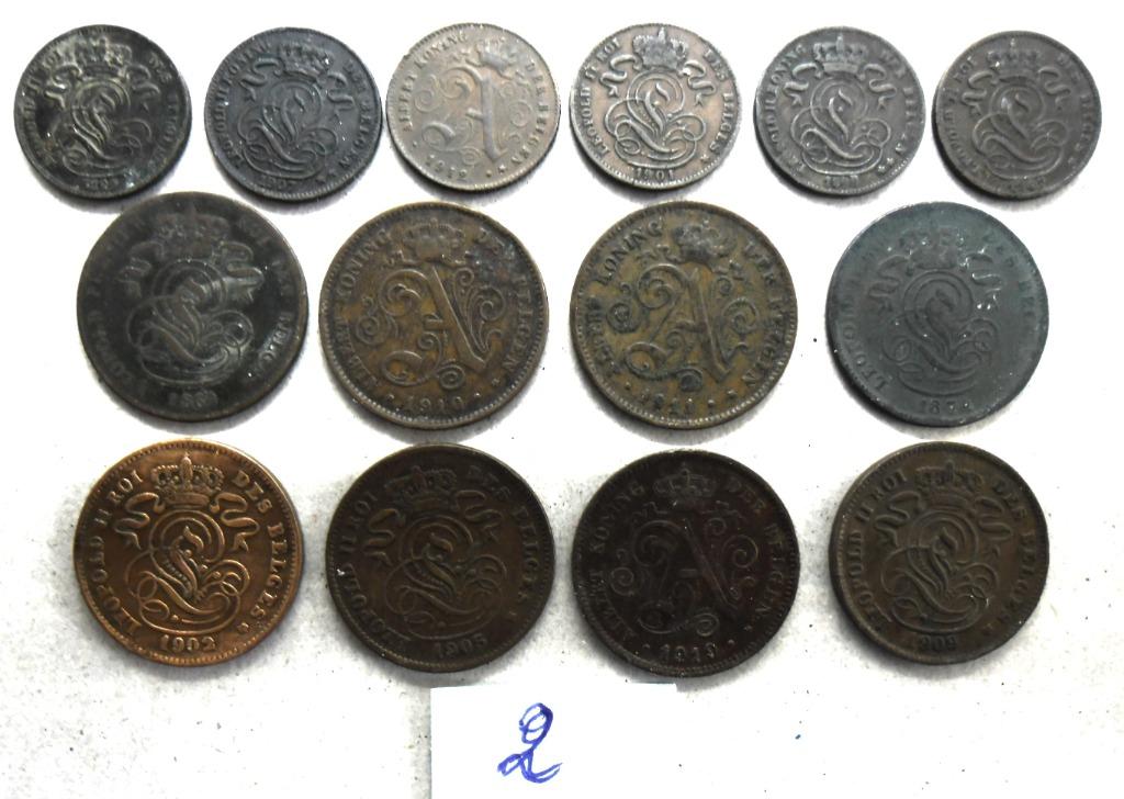 Kavel van 1 cent en 2 verschillende centimes (kavel 2), Verzenden, Overig, Losse munt