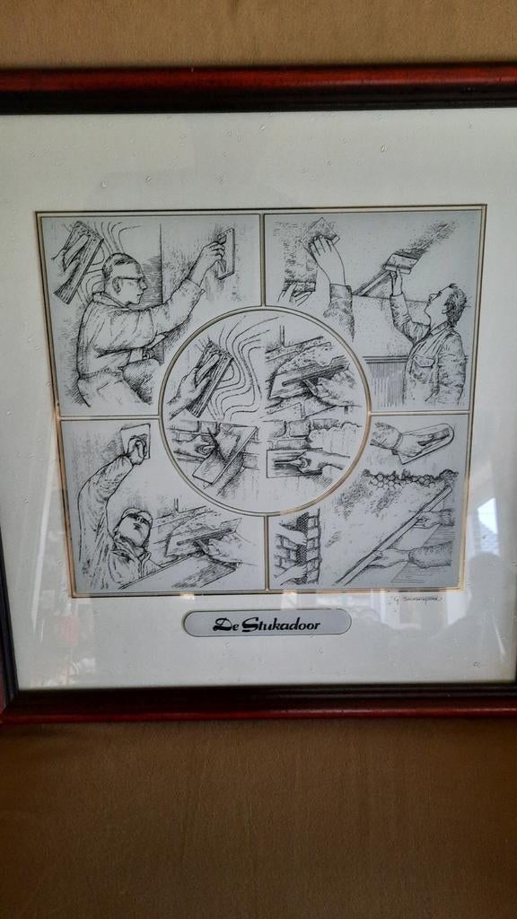 De stukadoor , kader 40 x 40 . Prima staat  ! 20 euro ., Enlèvement ou Envoi