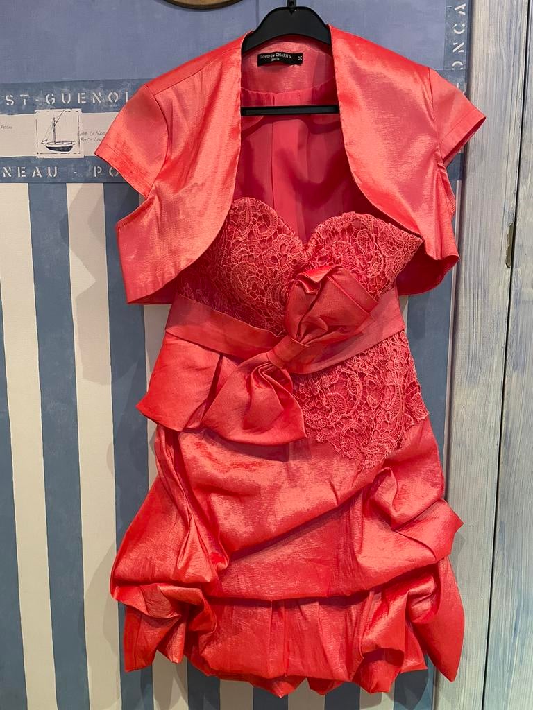 Robe bustier et boléro corail, Vêtements | Femmes, Comme neuf
